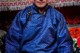 Мужчина народности тыва, проживающий на территории Монголии.